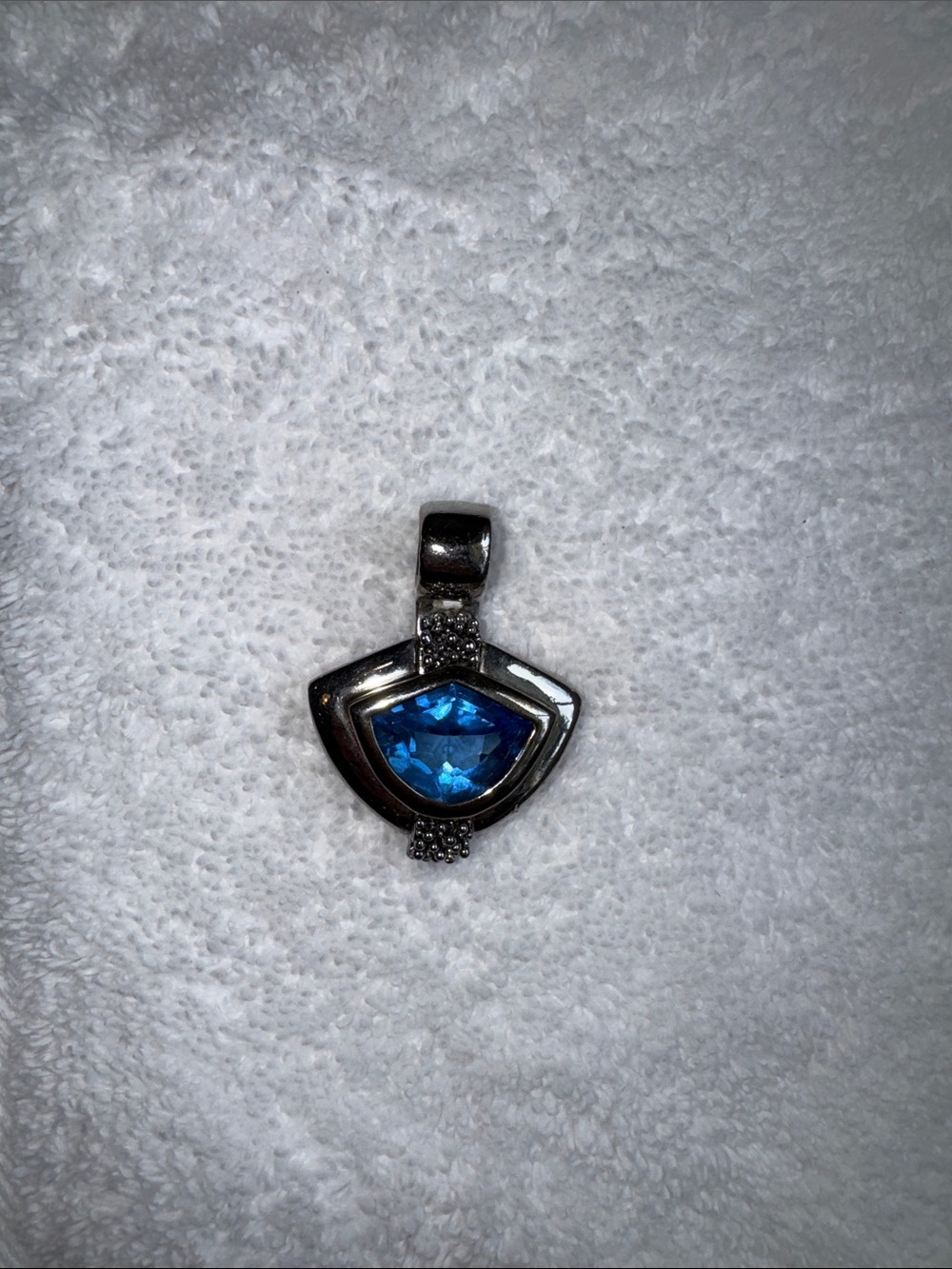 Silver Pendant with Blue Gemstone Necklace Charm